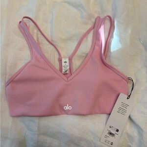ALO Yoga Pink Sports Bra Seamless Design